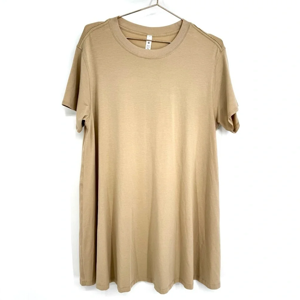 LULULEMON All Yours Tee Shirt Dress in Trench Tan Beige